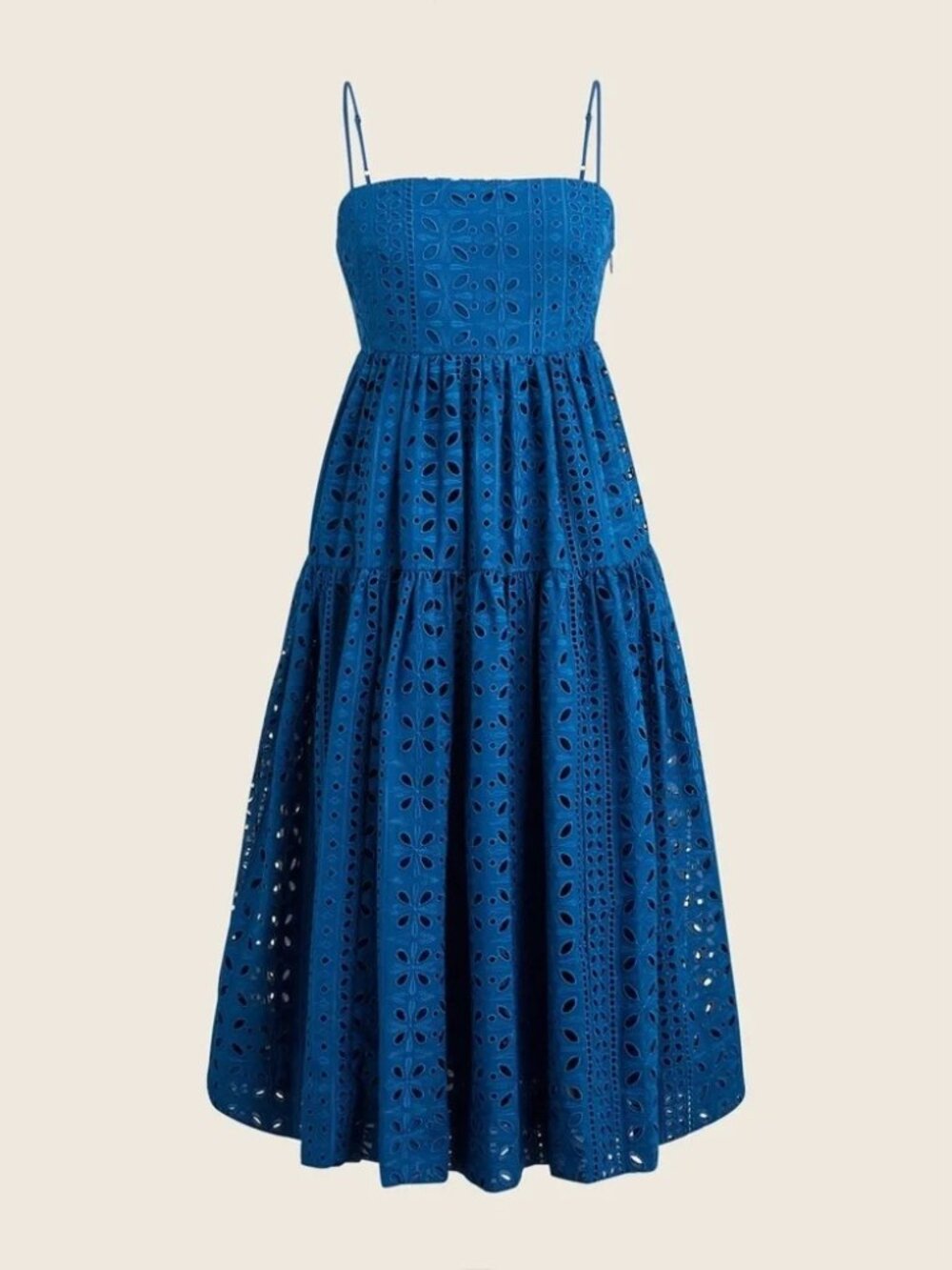 J. Crew Tie-Back Tiered Dress in Eyelet Size 12